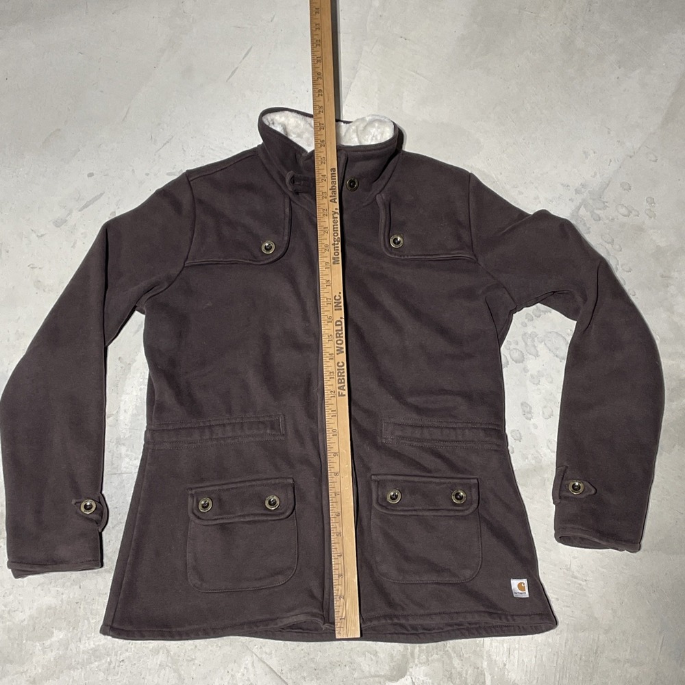 Carhartt Women's WK111 Sherpa Lined Collar Full Zip Jacket Brown SZ Large VTG - Picture 7 of 12